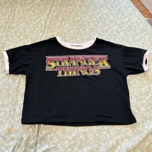 Girls Stranger Things crop top tee